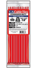 8-Inch Standard Duty Cable Ties, Red, 100-Pack Q11418