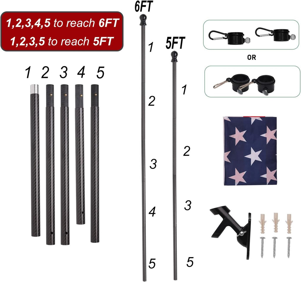 Carbon Fiber Flag Pole Kit with 3x5 Flag Y653931