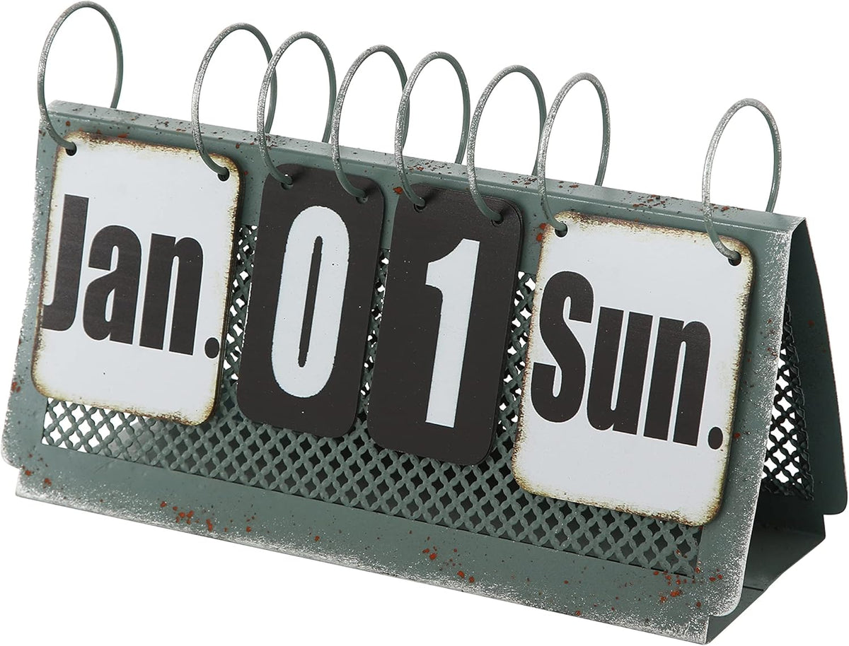 Black Metal Perpetual Calendar C733