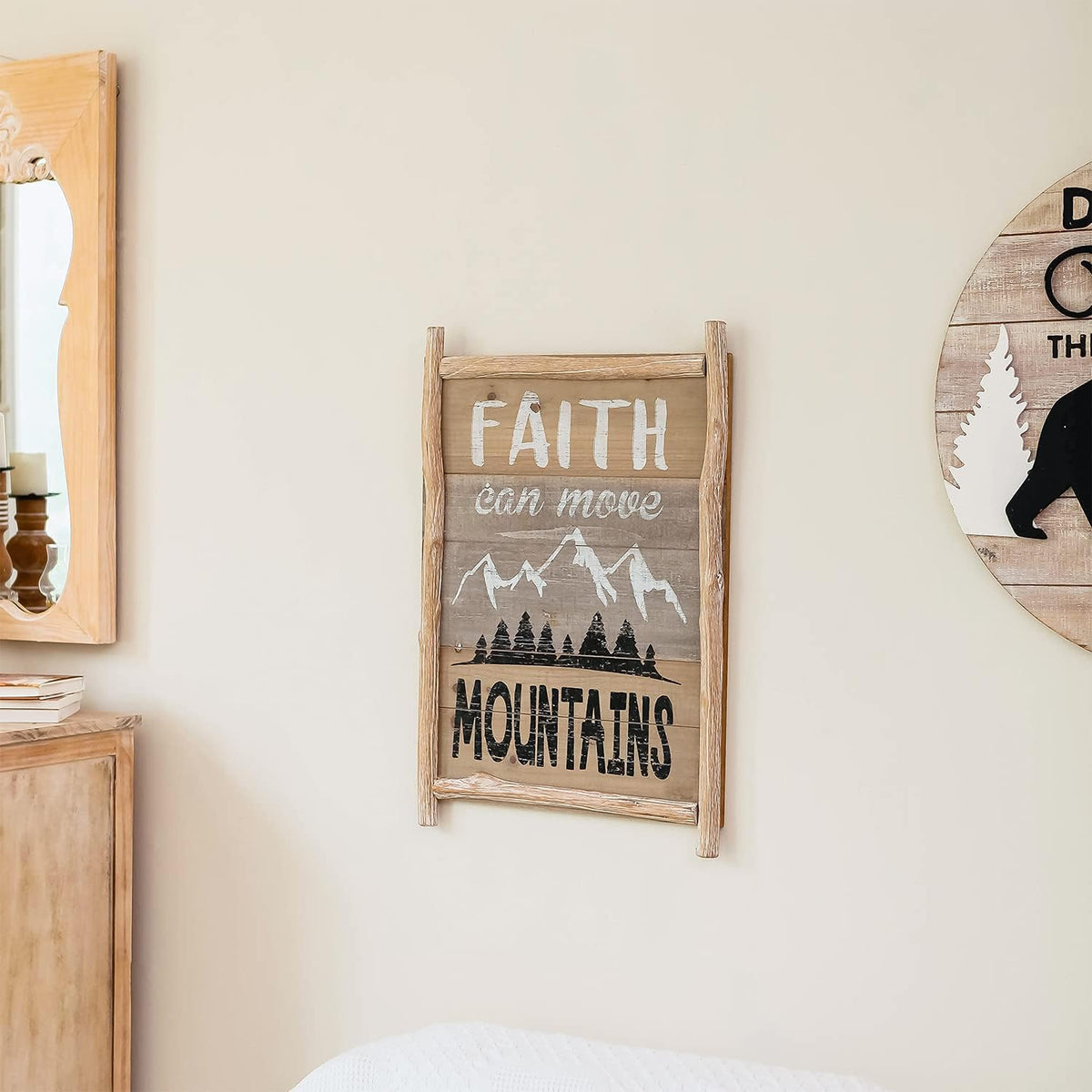 Vintage Wood Wall Sign with Bible Verses H8059