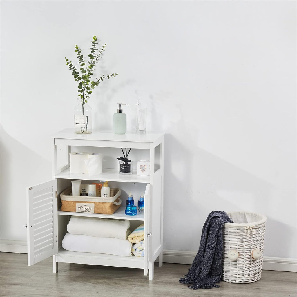 White Storage Cabinet with Two Doors Y9602