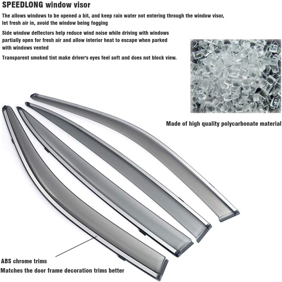 Car Window Visor Vent Shade Deflector Sun Rain Fog Guards L825903