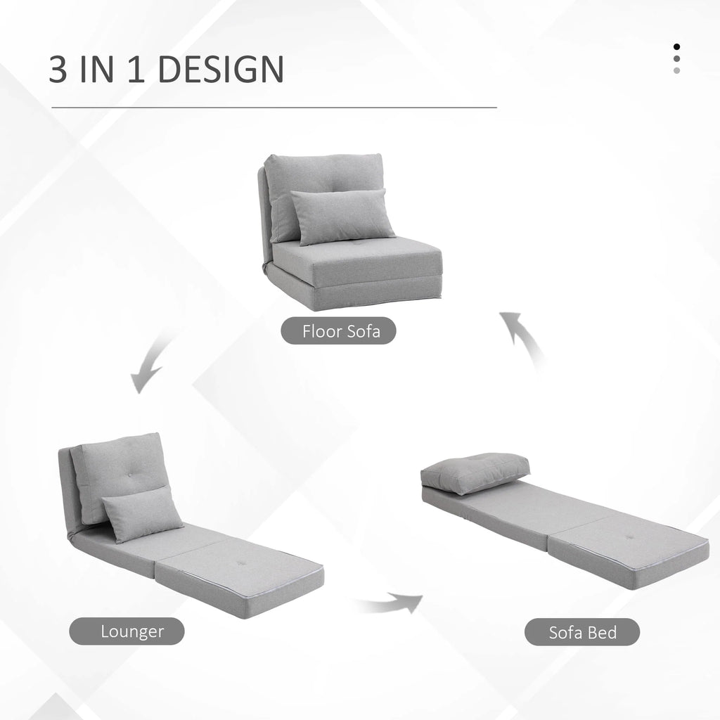 Light Gray 2-in-1 Floor Sofa Bed M2645