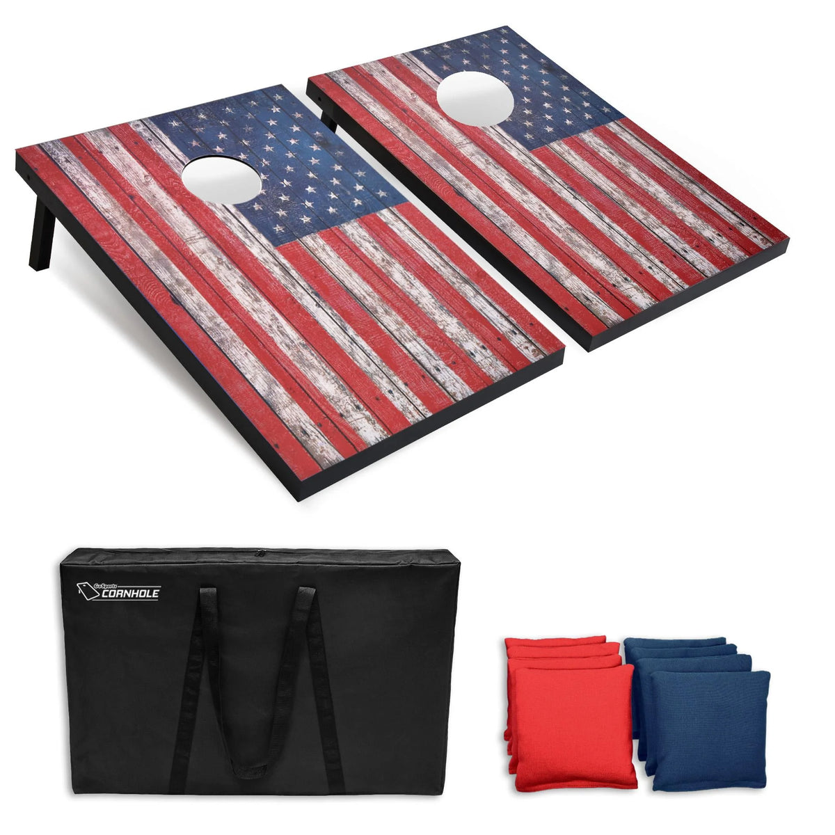 American Flag Cornhole Set with 8 Bean Bags T89188
