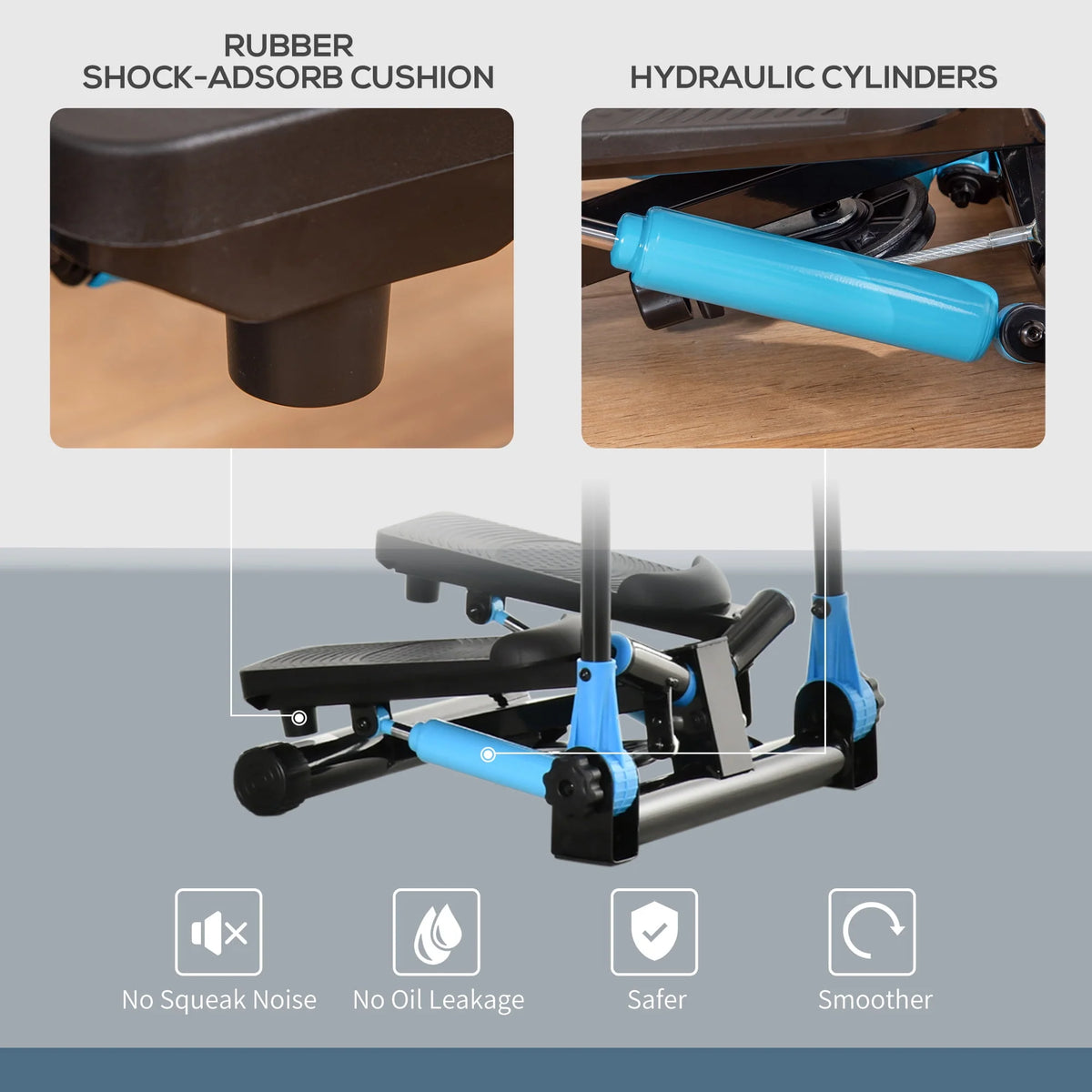 Stair Stepper Cardio Fitness Machine with Height Adjustable Bars X6261