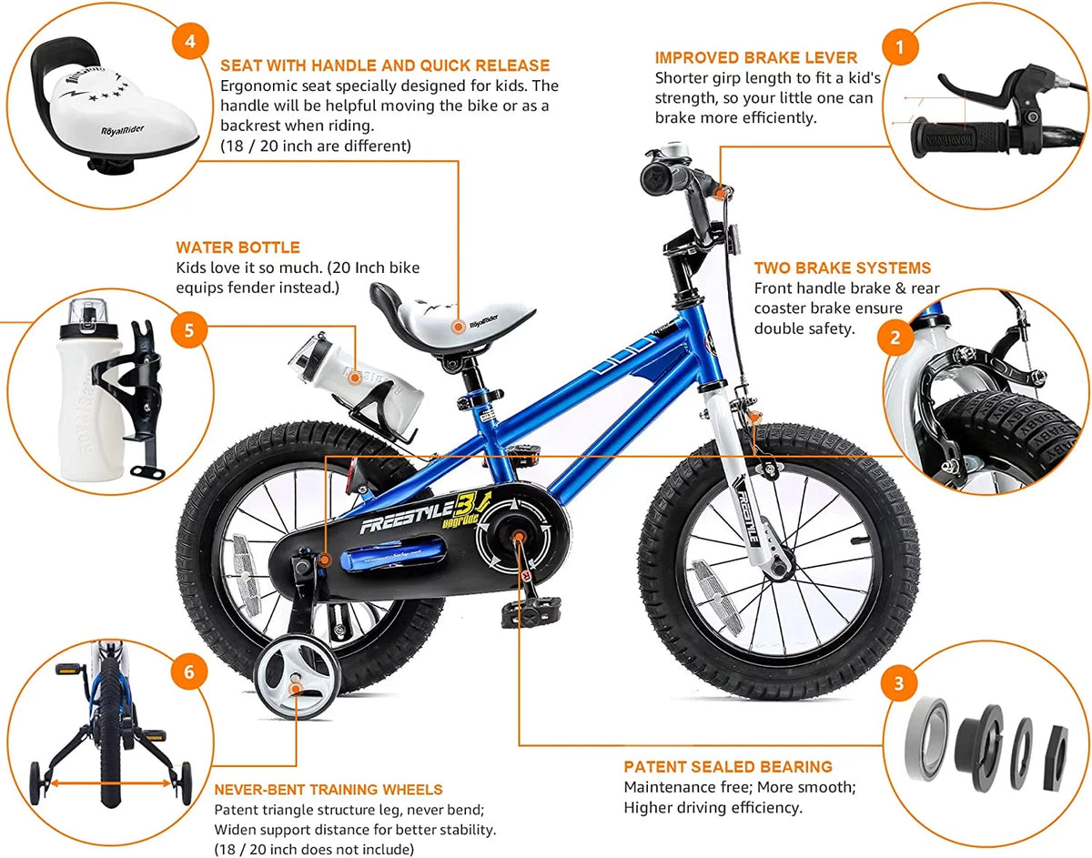 12 In Black Kids Bike with Training Wheels N60748