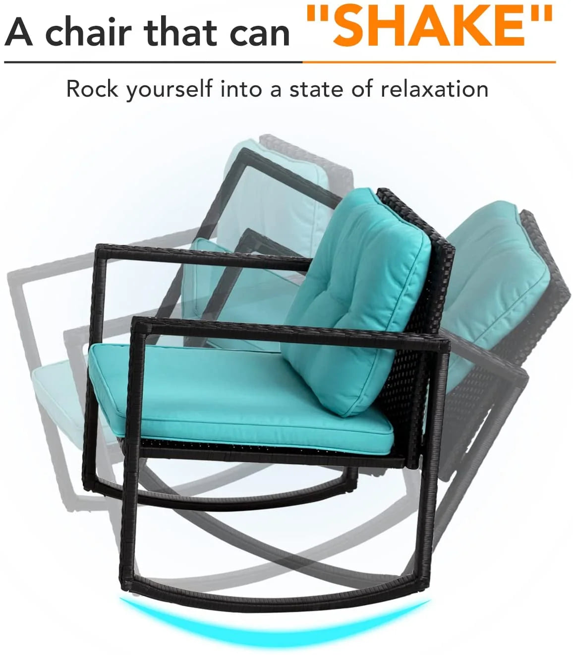 3 Pieces Wicker Outdoor Set with Tempered Glass Coffee Table V214636