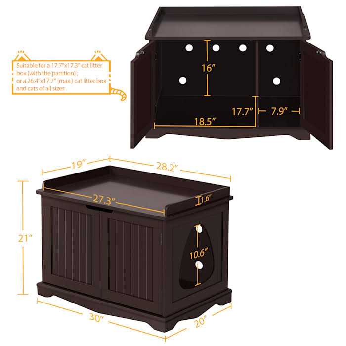 Espresso Cat Litter Box H95357