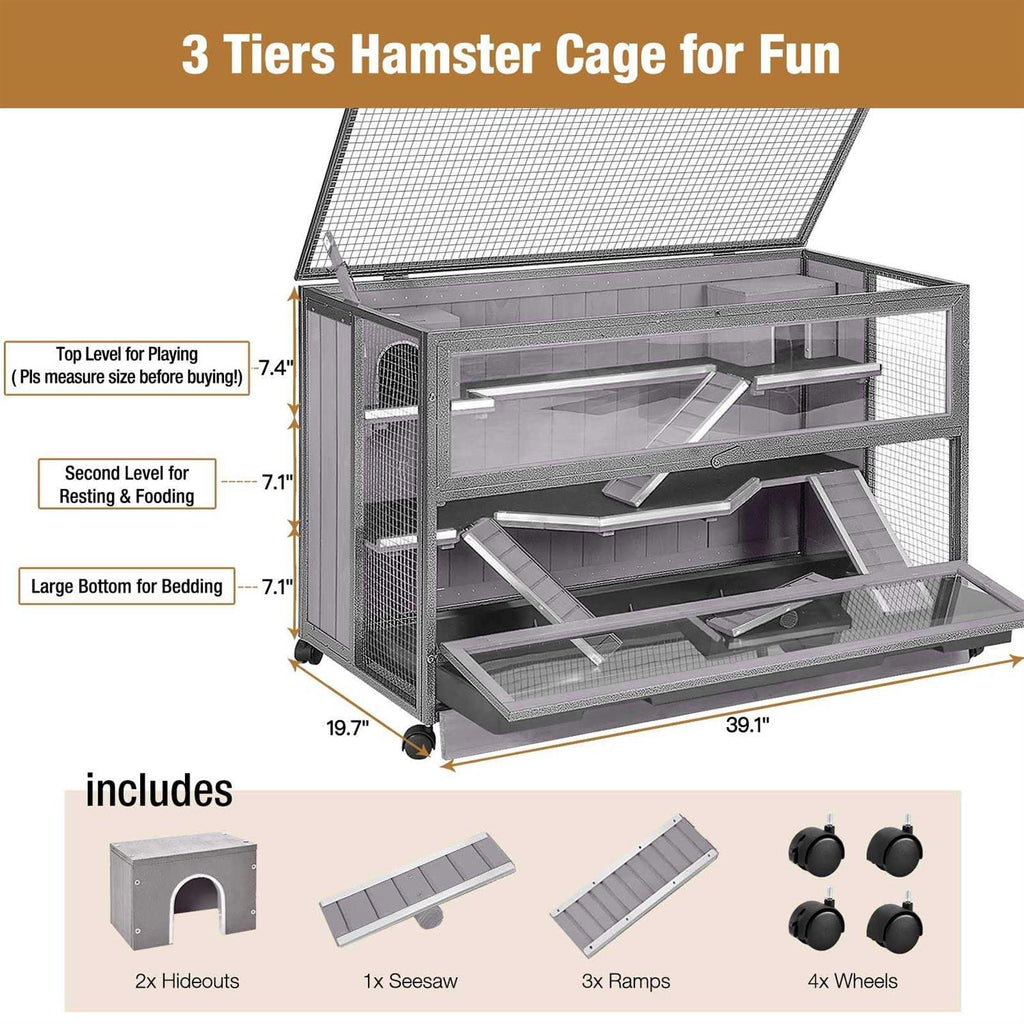 3 Levels Small Animal Cage with Chewing Toy A894