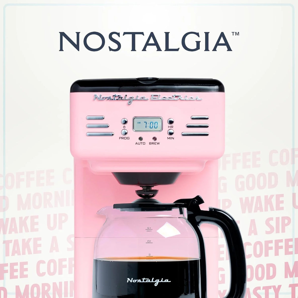 Red 12-Cup Programmable Retro Coffee Maker V466