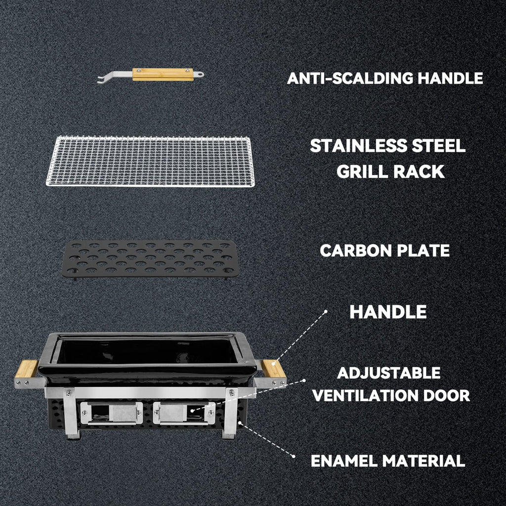 Tabletop Charcoal Grill with Wood Handle Z645857