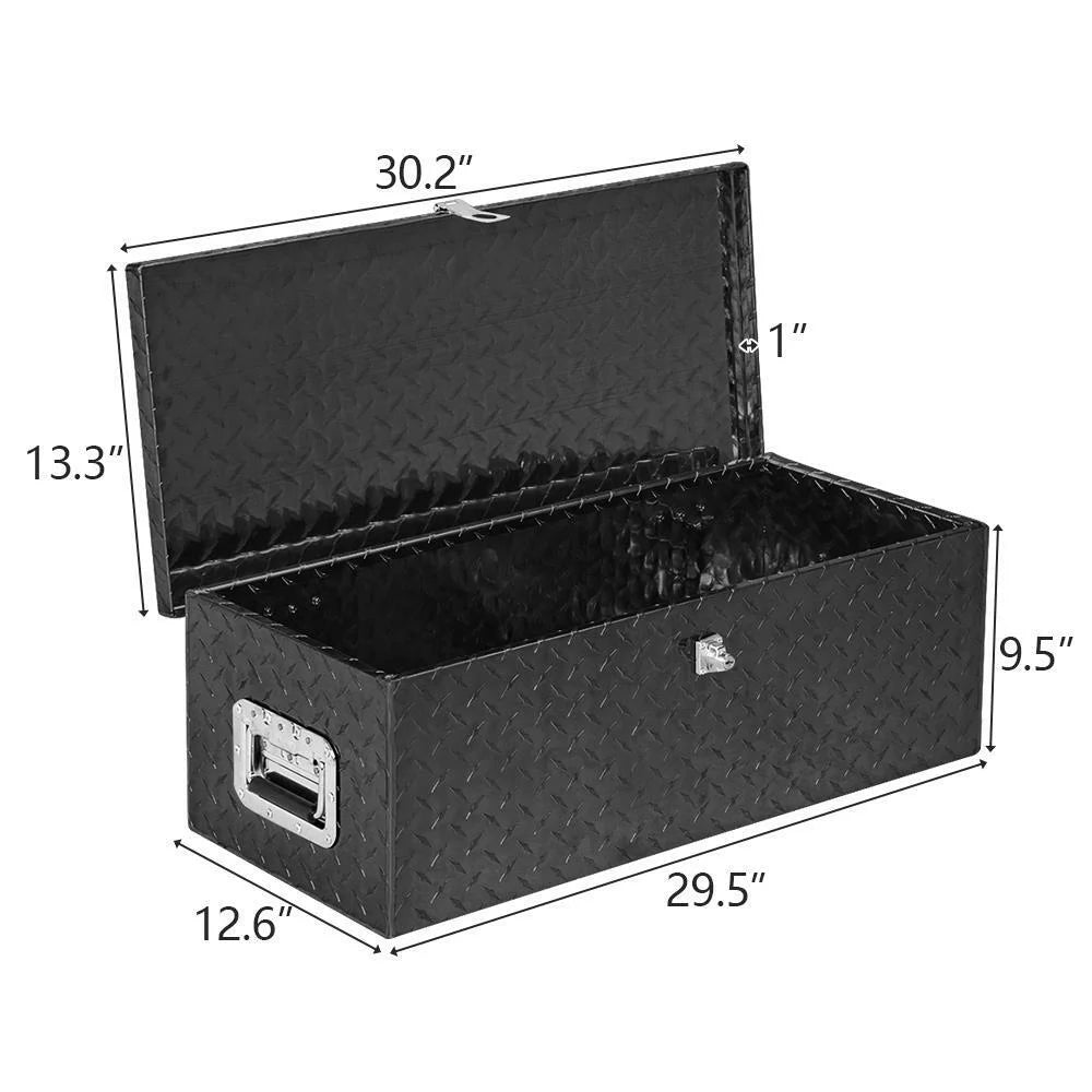 30” Black Aluminum Truck Tool Box with Lock A346
