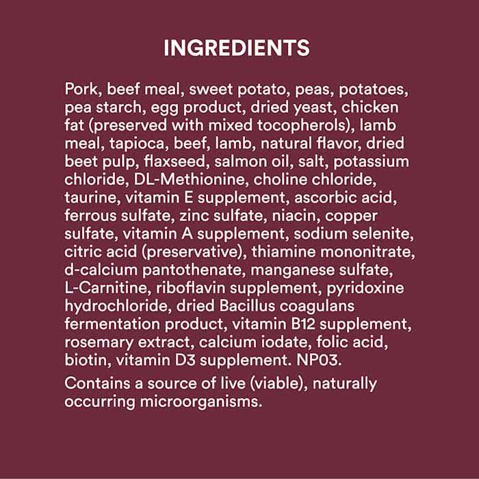 Grain Free Pork Beef & Lamb Recipe Dry Dog Food J5740