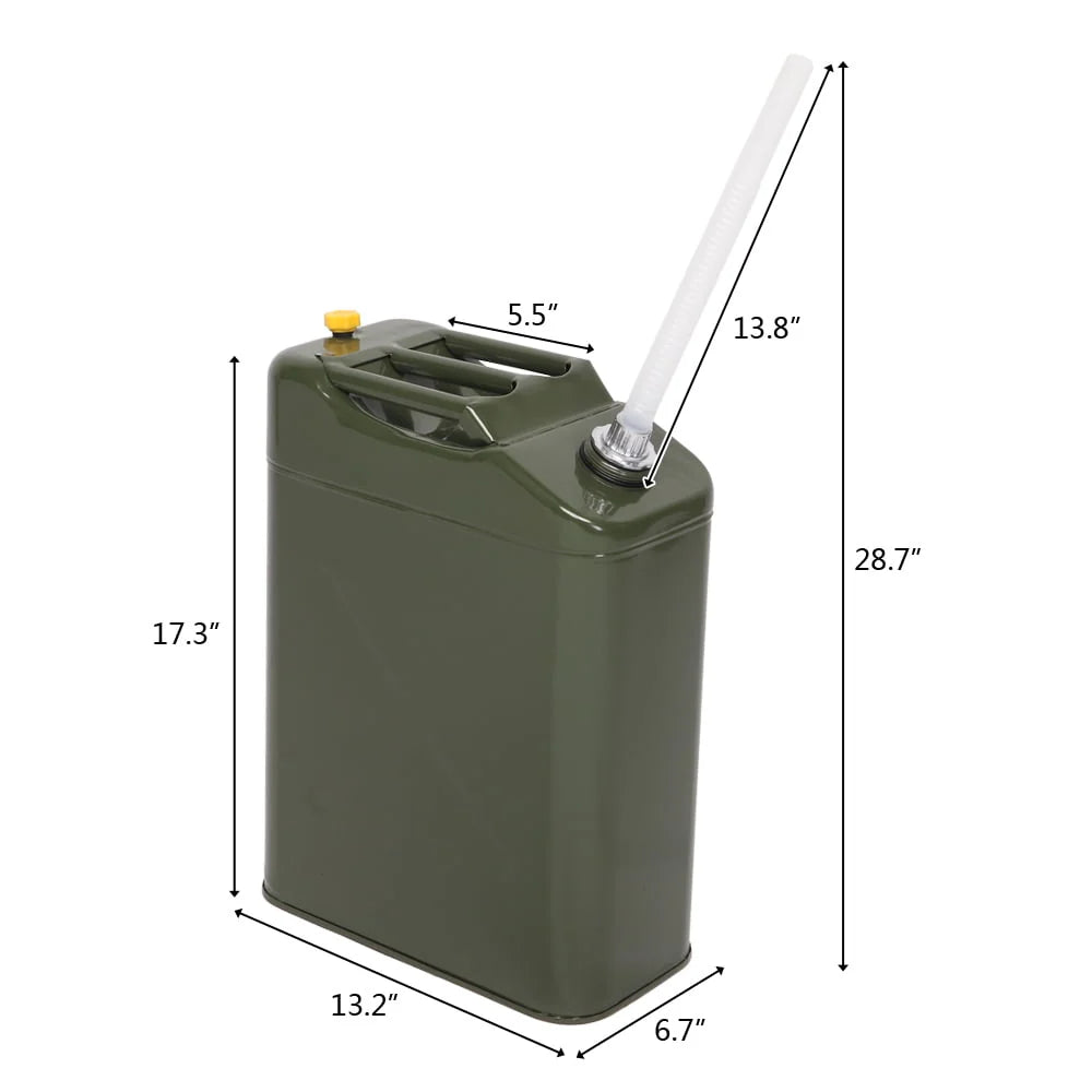 Portable Jerry Can with Spout, Army Green, 20L 5 Gallon P8289
