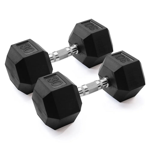 25lb Rubber Hex Dumbbell Pair T59427