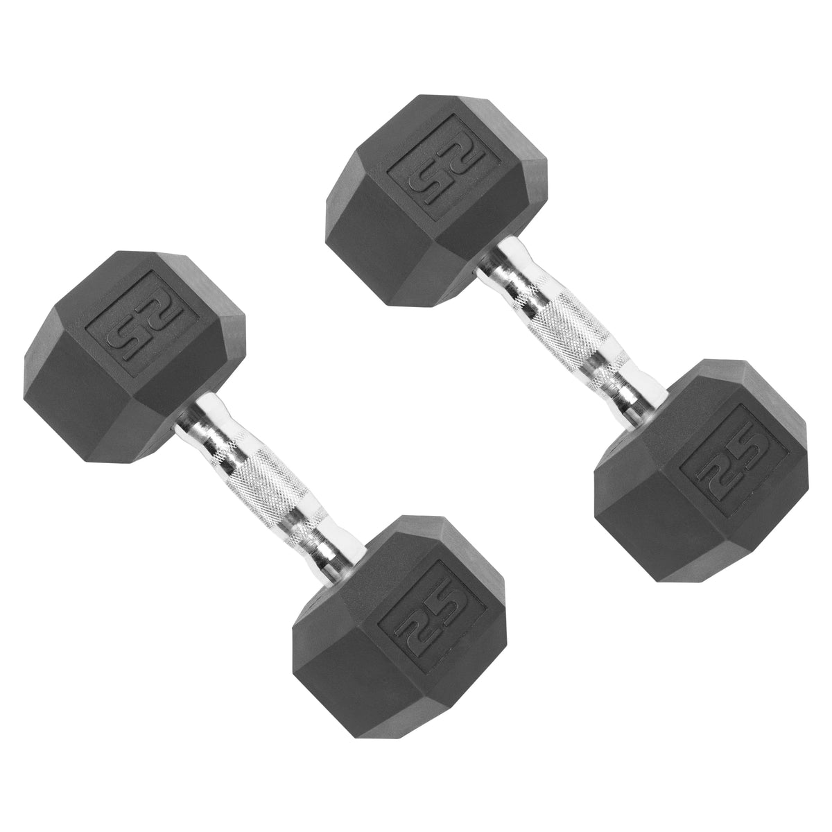 50 lb Rubber Hex Dumbbell Weight Set W22839
