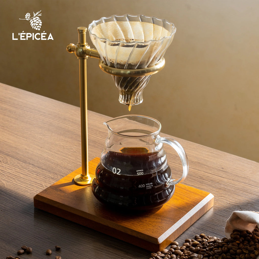Pour over Coffee Maker Set Stainless Steel Glass Coffee Dripper F96779