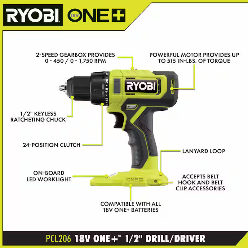 18V Cordless 2-Tool Combo Kit with Drill/Driver and Impact Driver J19501