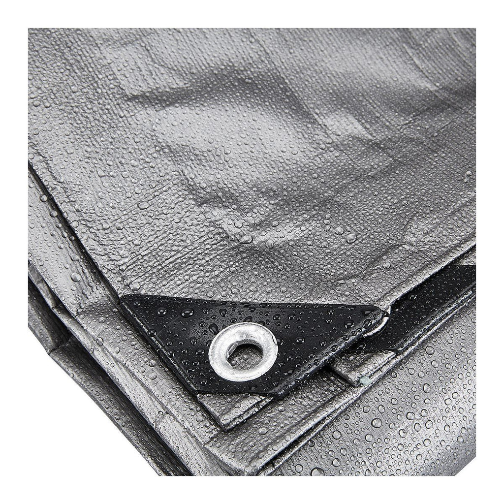8 ft. x 10 ft. Silver and Black Weather-Resistant Tarp O519889