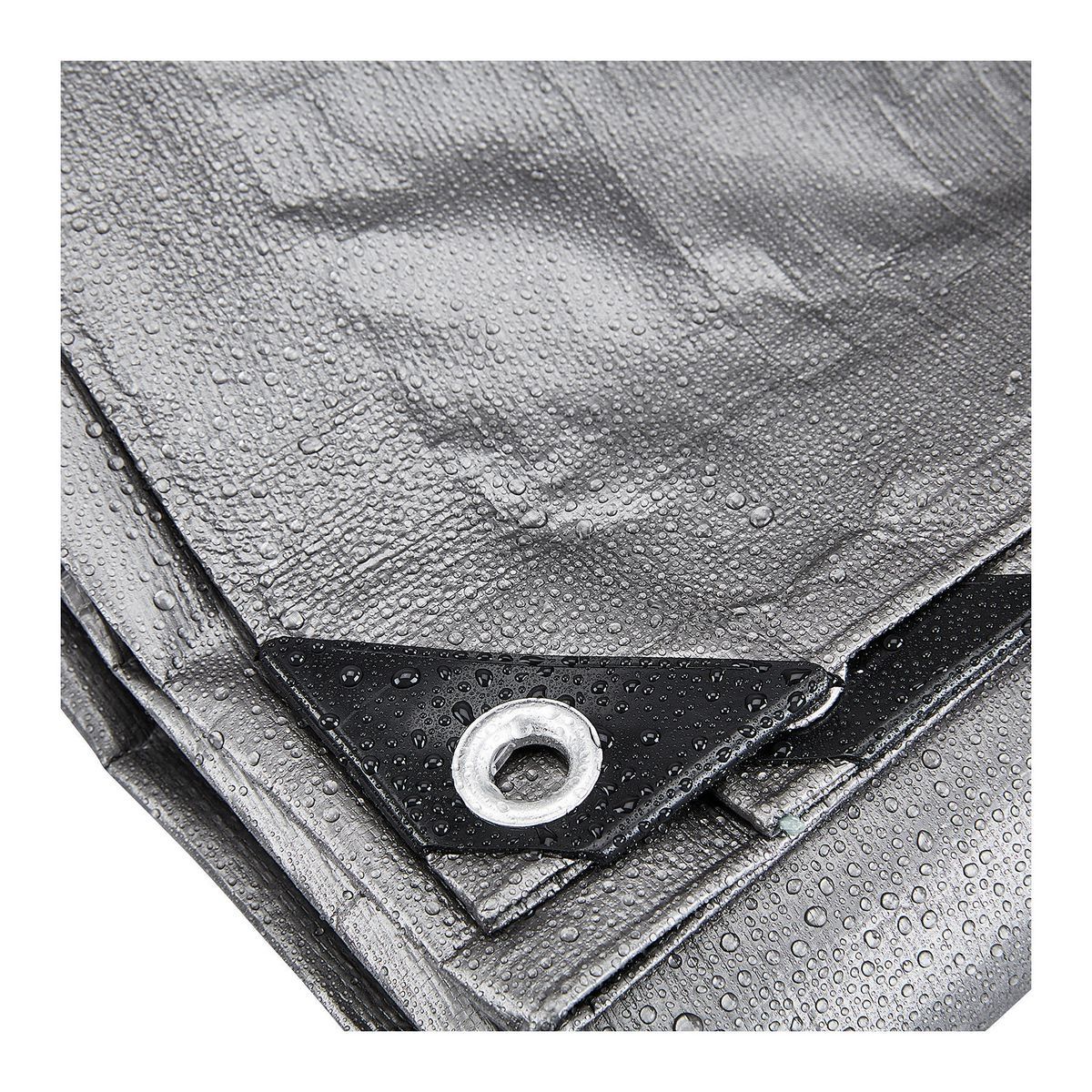 8 ft. x 10 ft. Silver and Black Weather-Resistant Tarp O519889