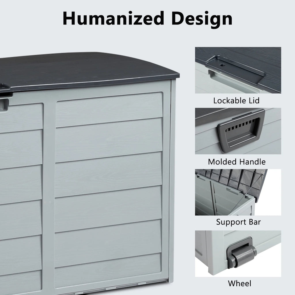 Black 75gal Outdoor Plastic Storage Deck Box T239