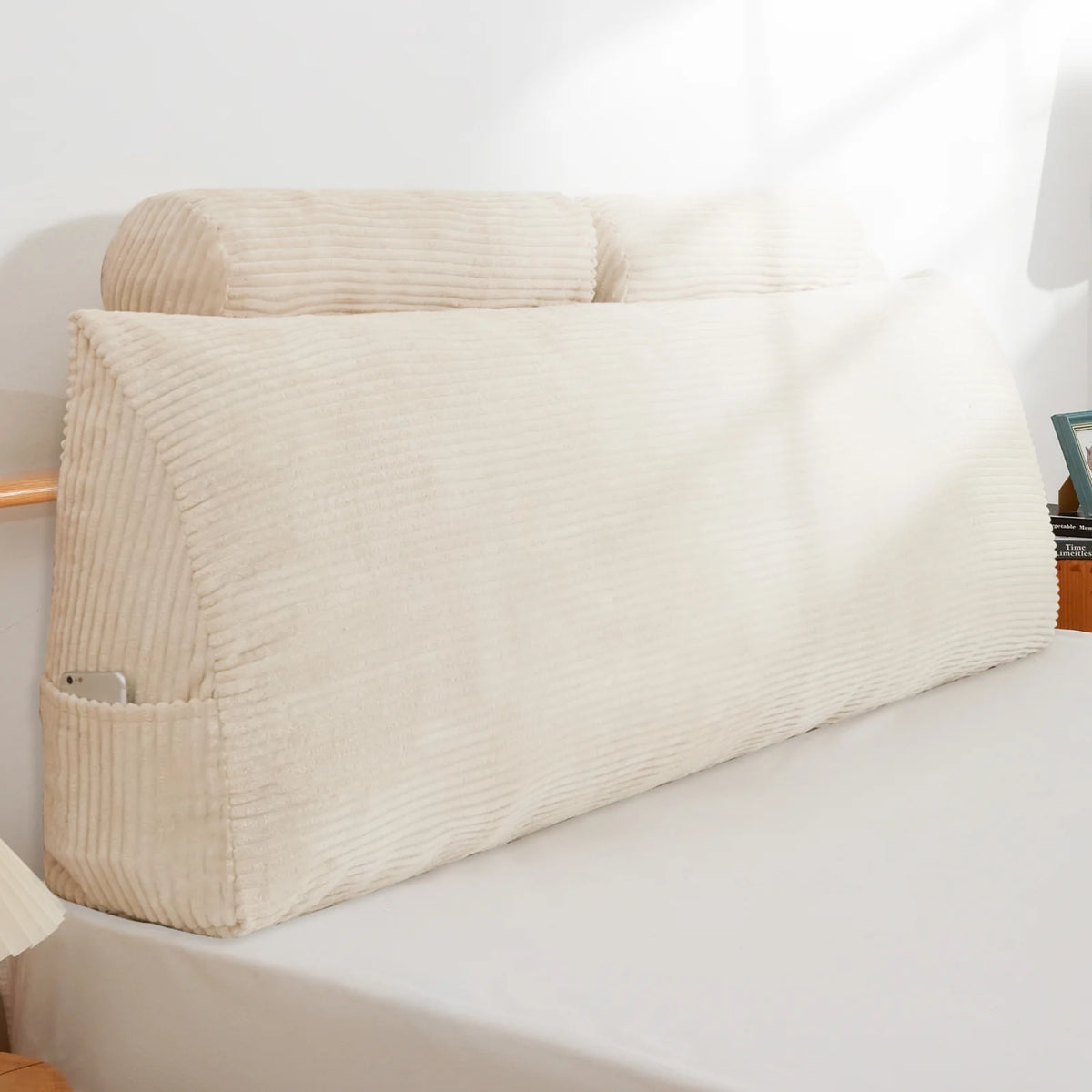 Wedge Headboard Pillow Queen Beige Y1257