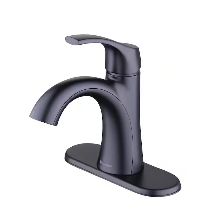 Single Handle Single Hole Bathroom Faucet Matte Black W59253
