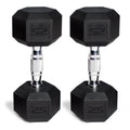 50 lb Rubber Hex Dumbbell Weight Set W22839