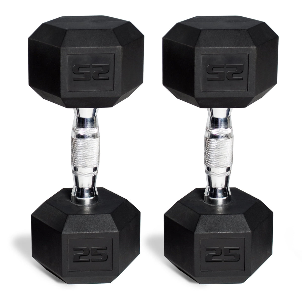 50 lb Rubber Hex Dumbbell Weight Set W22839