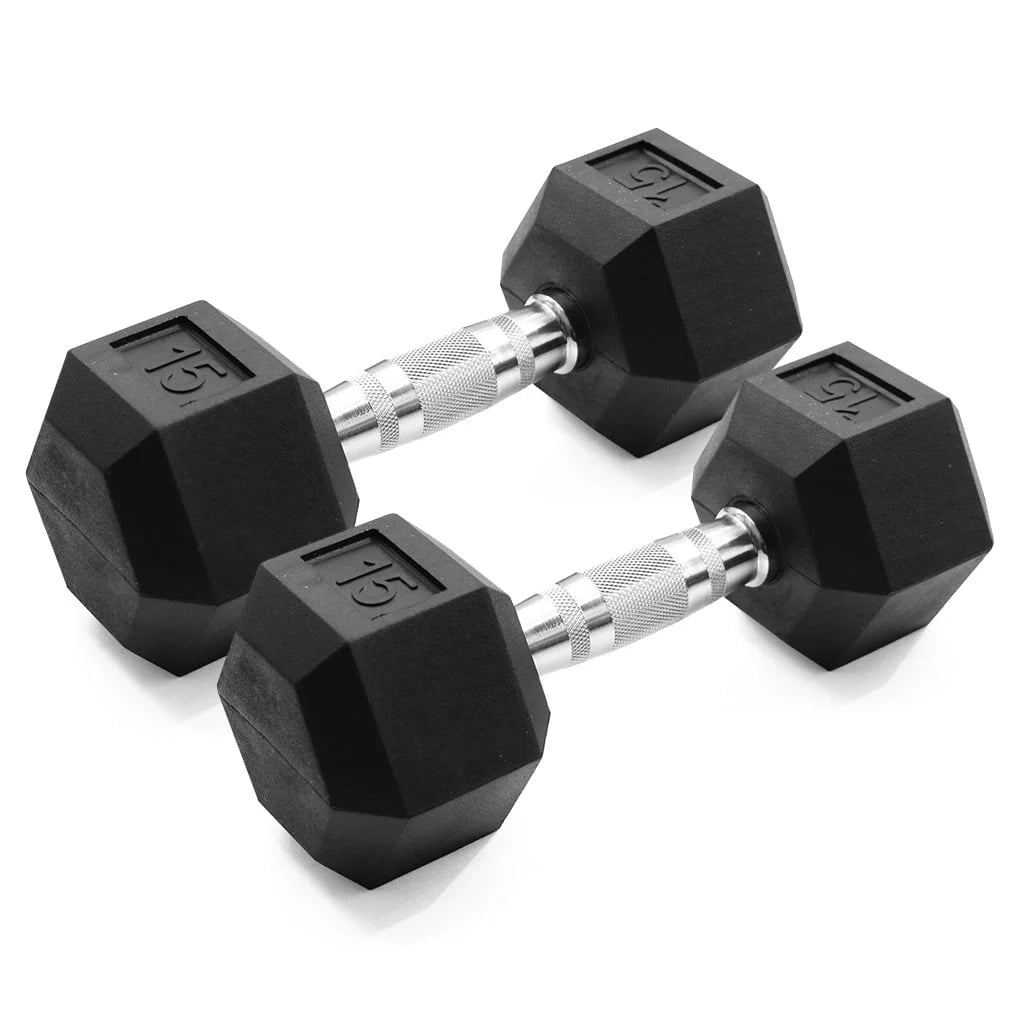25lb Rubber Hex Dumbbell Pair T59427