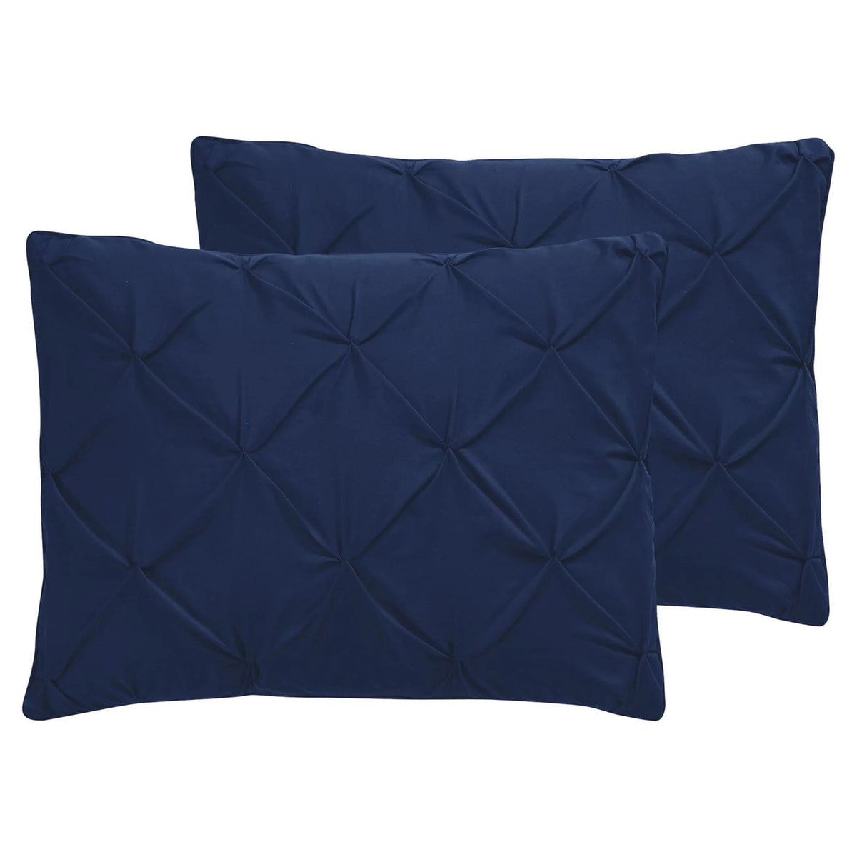 Navy Pintuck Comforter Set Queen U7233