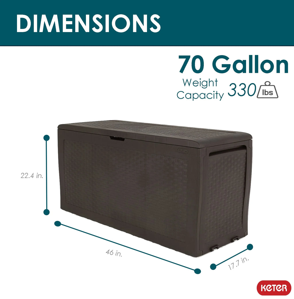 Brown Resin Outdoor Storage Deck Box Y7090