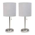 Gray Stick Lamp with USB Charging Port 2 Pack V442544