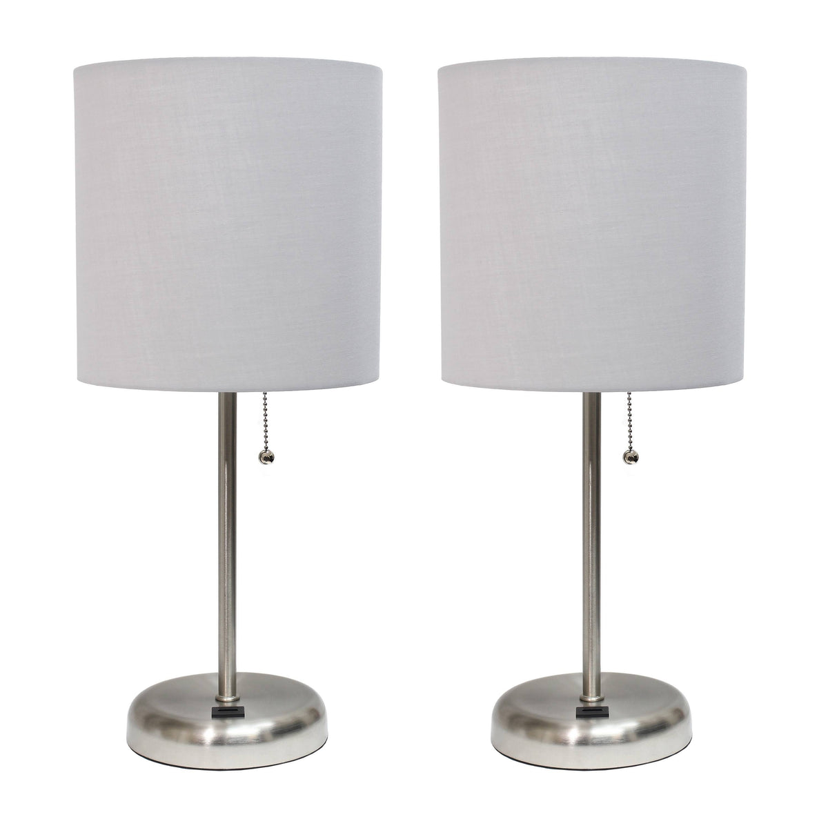 Gray Stick Lamp with USB Charging Port 2 Pack V442544