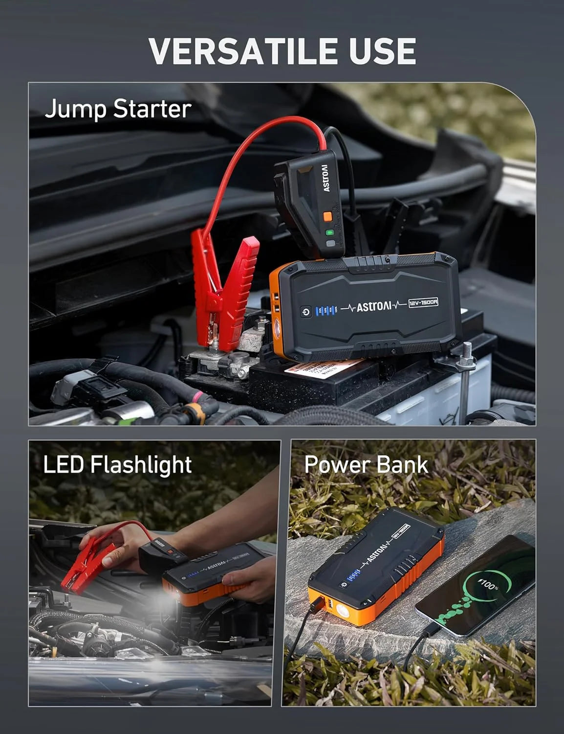 1500A Portable 12V Car Jump Starter B48469