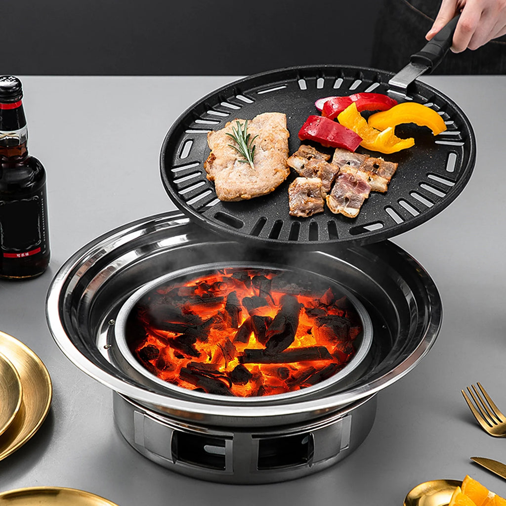 Charcoal Grill Non-stick Portable Stainless Steel BBQ Grill N936