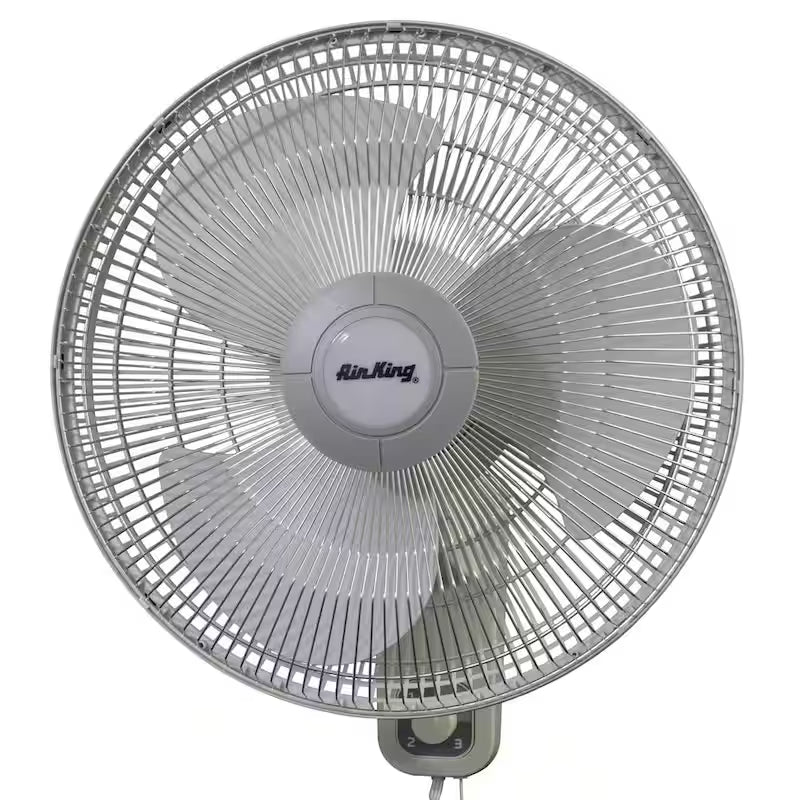 16 in. 3 Speed Oscillating Wall Mount Fan with Adjustable Head in Gray Z98414