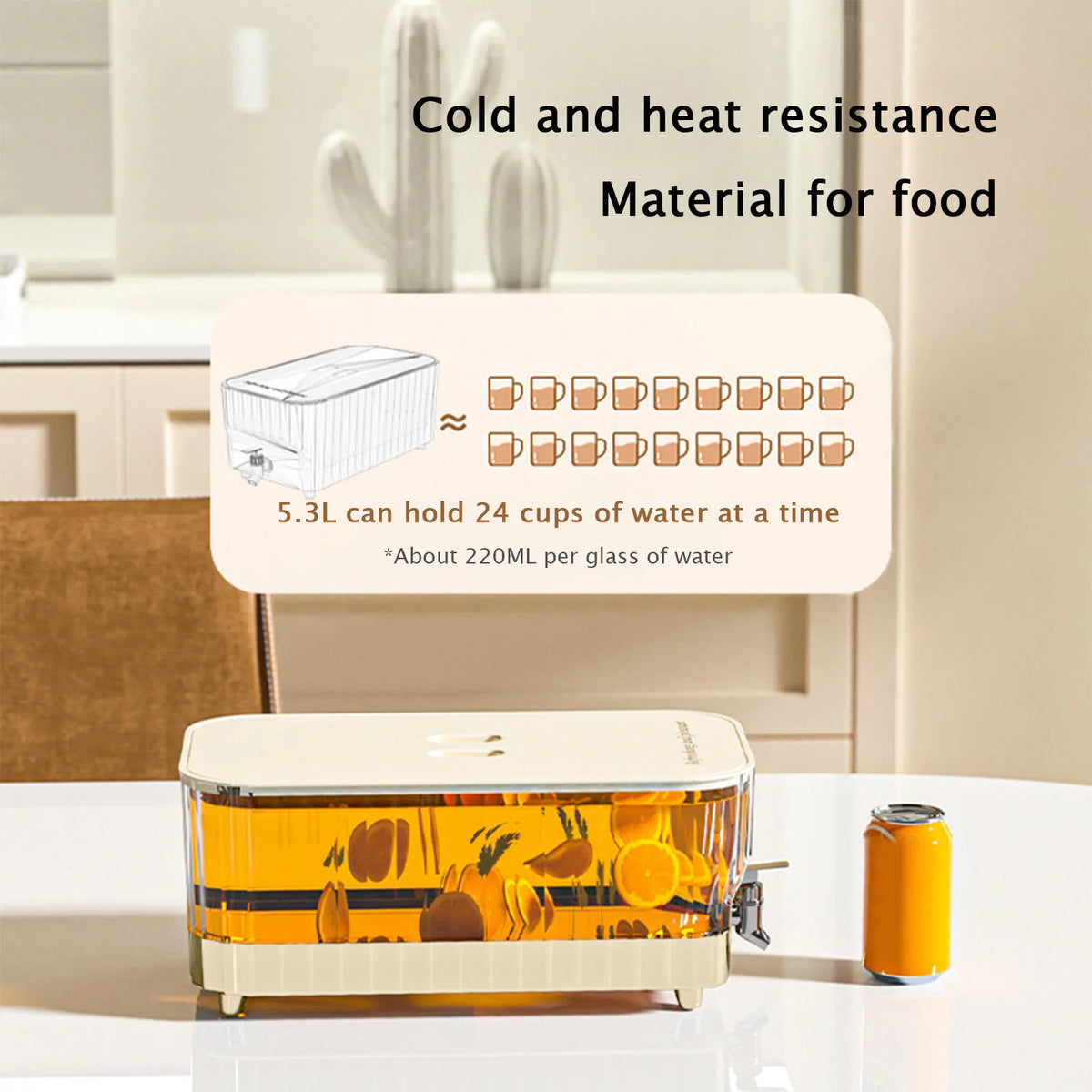 5.3L Cold Kettle with Faucet Filter Beige V747051