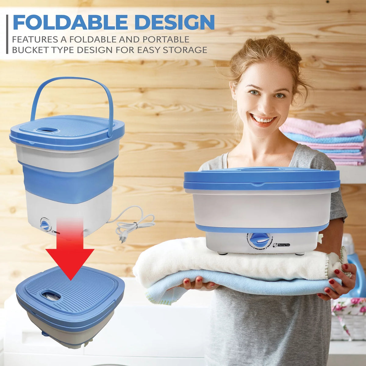 Foldable Lightweight Mini Washing Machine, 4.41 lbs Q91459