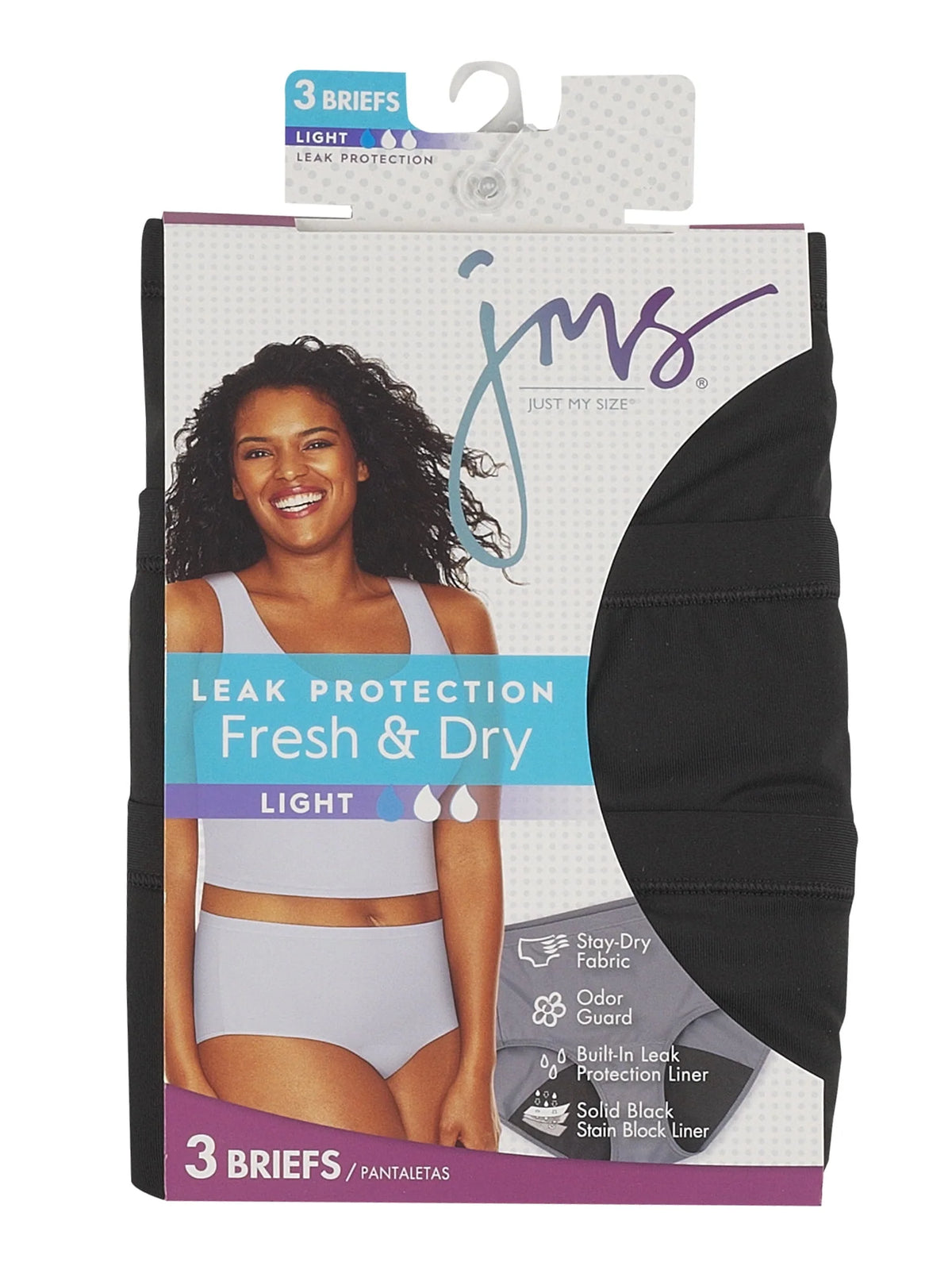 Plus Size Light Period Underwear 3-Pack Brief Y319