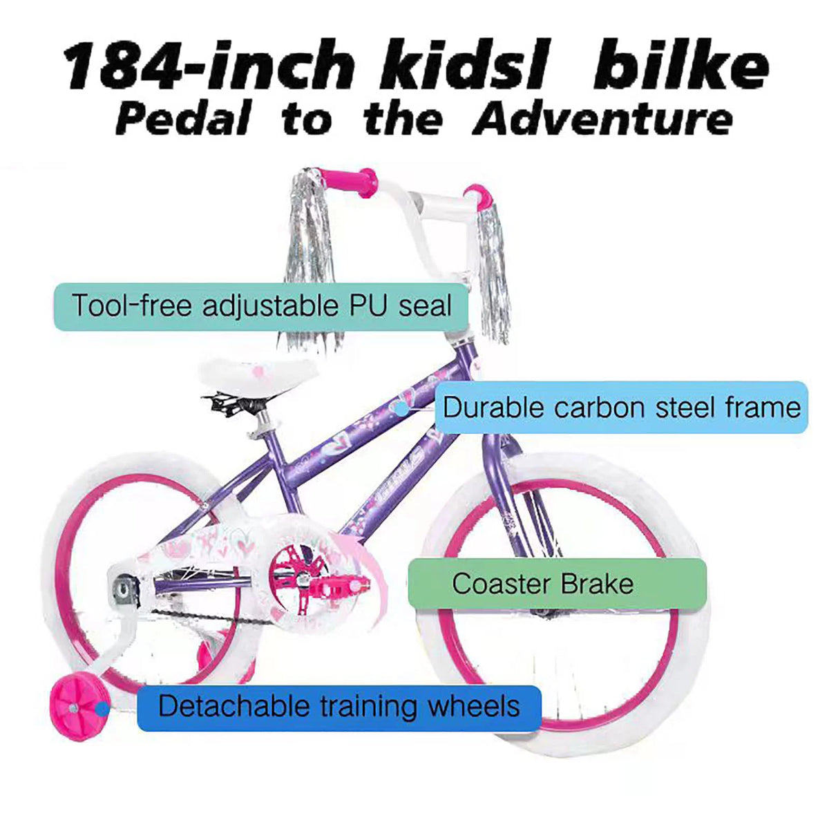 18 in. Kids Bike with Training Wheels Q153