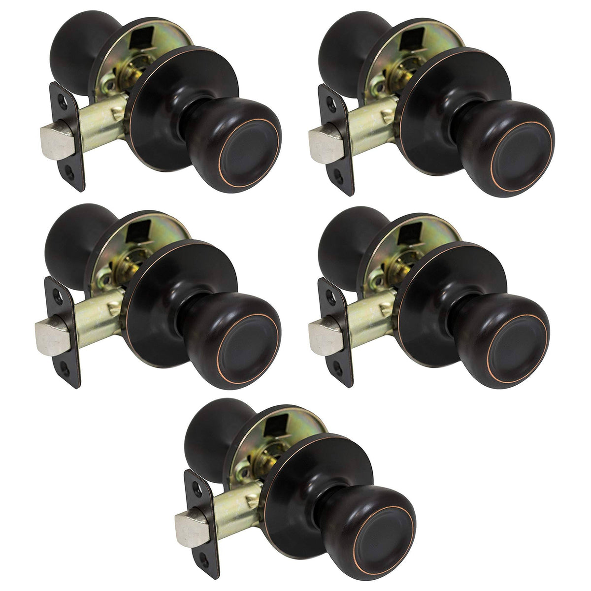 5 Pack Oil Rubbed Bronze Door Knobs J6399