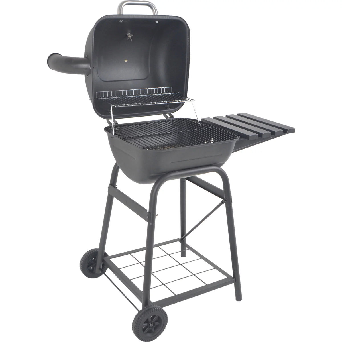 Steel Mini Barrel Charcoal Grill with Side Shelf, Black C655327