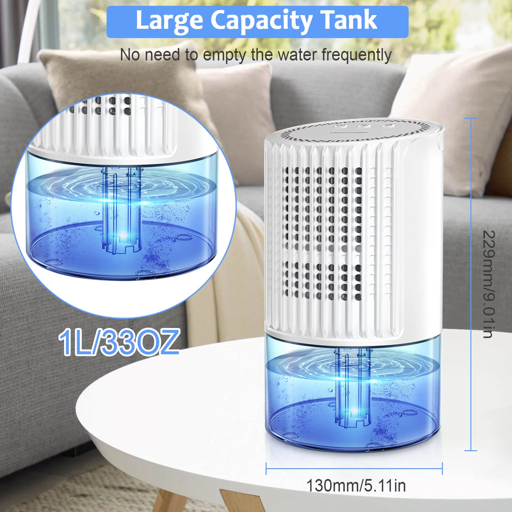 Portable Ultra Quiet Dehumidifier 1000ML White D75557