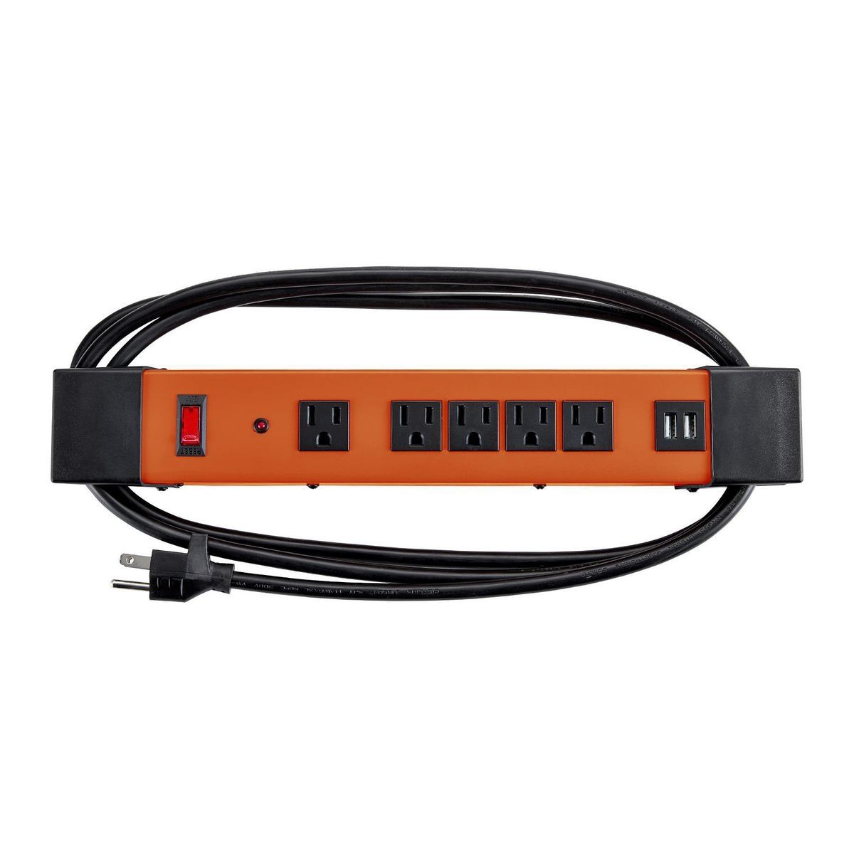 5-Outlet Magnetic Power Strip with 2 USB Ports Z66512