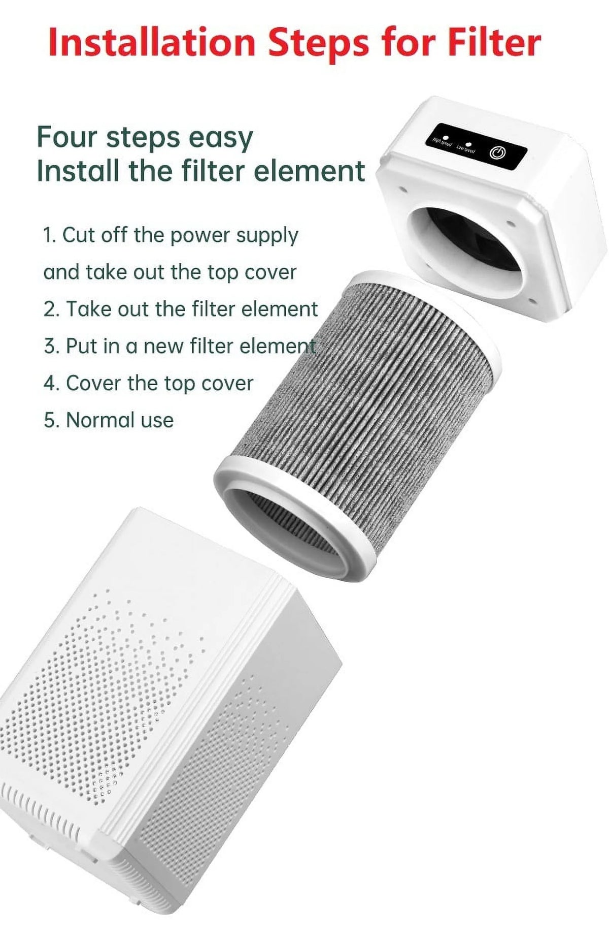 White Air Purifier for Large Room J154660