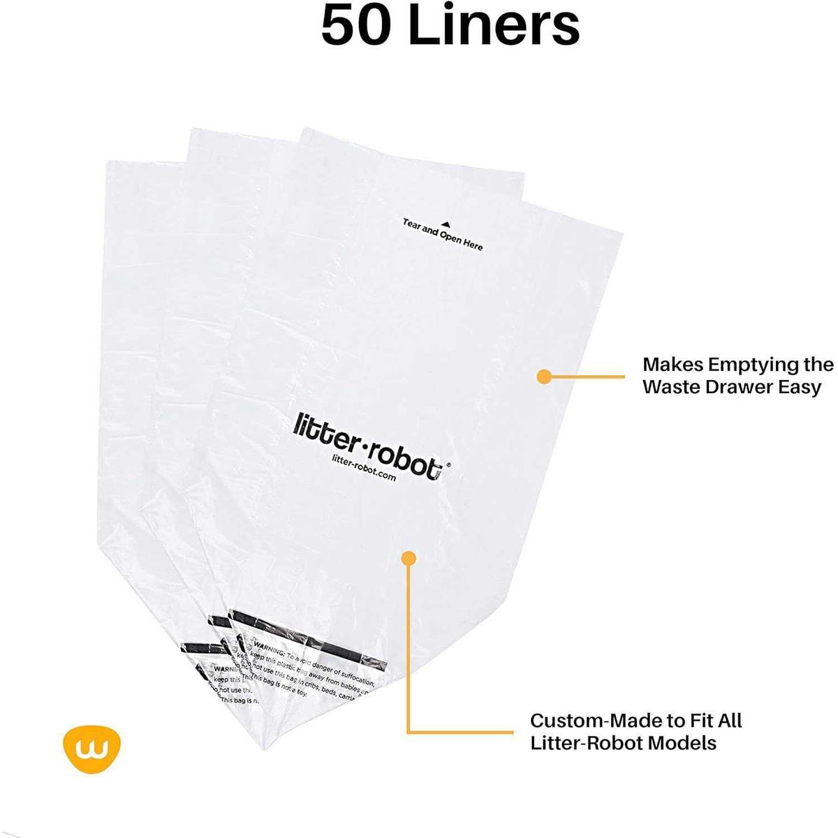 50 Pack Litter Box Liners Q97874