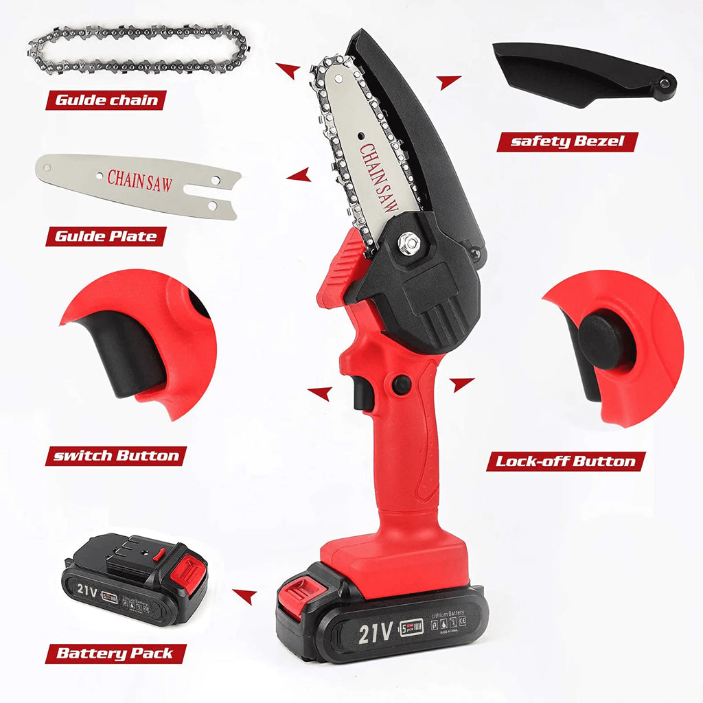 Cordless Mini Chainsaw with 2 Batteries L5631