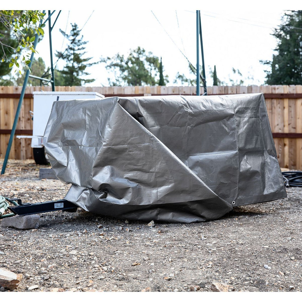 8 ft. x 10 ft. Silver and Black Weather-Resistant Tarp O519889