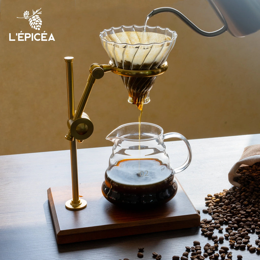 Pour over Coffee Maker Set Stainless Steel Glass Coffee Dripper F96779